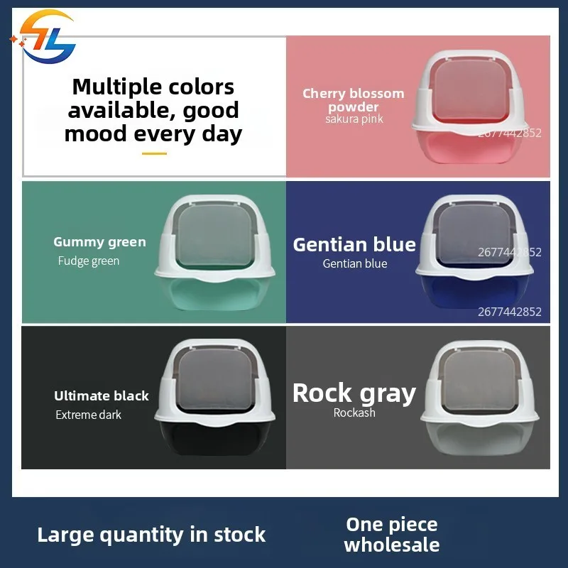 Lavabo de arena para gatos cerrado grande, inodoro extraíble para gatos, bacanas de arena antisalpicaduras para gatos, lavabo de limpieza - imagen 4