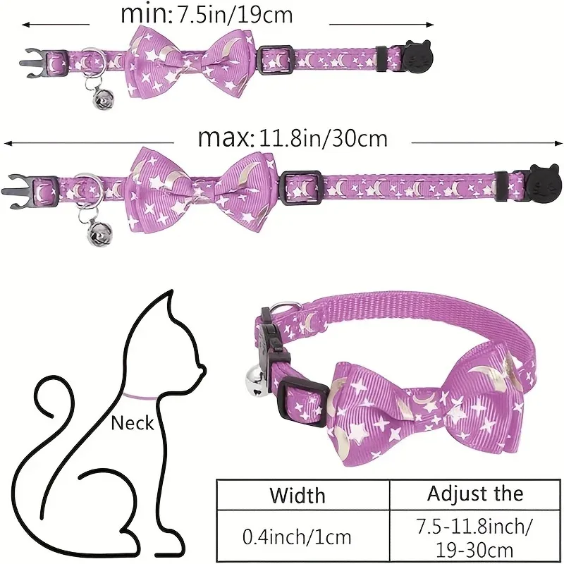 Collar de gato personalizado, colgante, ID grabado, etiqueta de nombre, Collar para gato, cachorro, gatito, campana, pajarita, Collar de perro pequeño personalizado - imagen 2