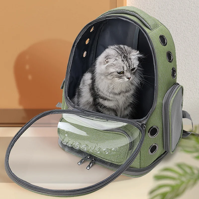 Mochila transparente para gato y astronauta, bolsa de transporte para gato, cachorro, gatito, bolsas transpirables para exteriores, paquete de cápsula espacial para gatos - imagen 4