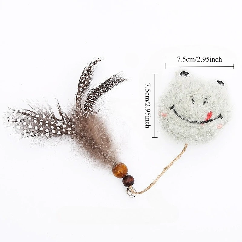 Juguete para gatos con plumas: peluche interactivo y campana - imagen 5