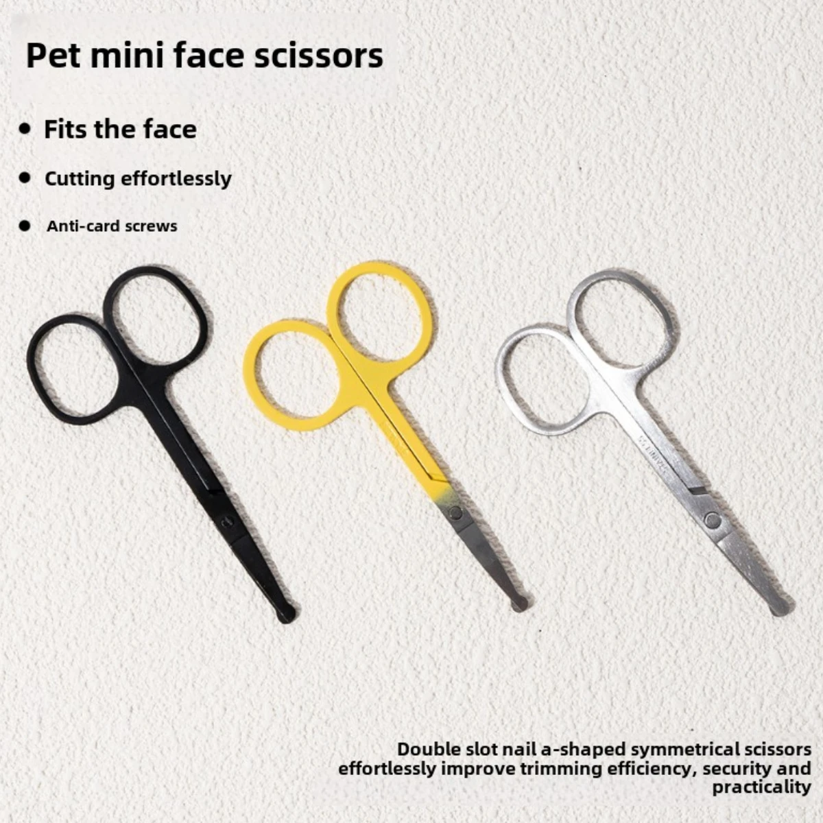 Juego de aseo para mascotas, cepillo para ojos de mascotas, tijeras para ojos de mascotas, quitamanchas suaves y herramienta para quitar la piel, adecuado para perros y gatos,