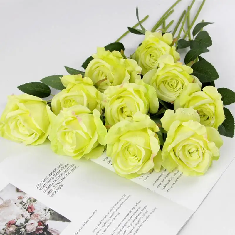 Simulación de flor de Rosa única, tallo único, decoración Natural del hogar, centros de mesa para bodas, cocinas y familia - imagen 3