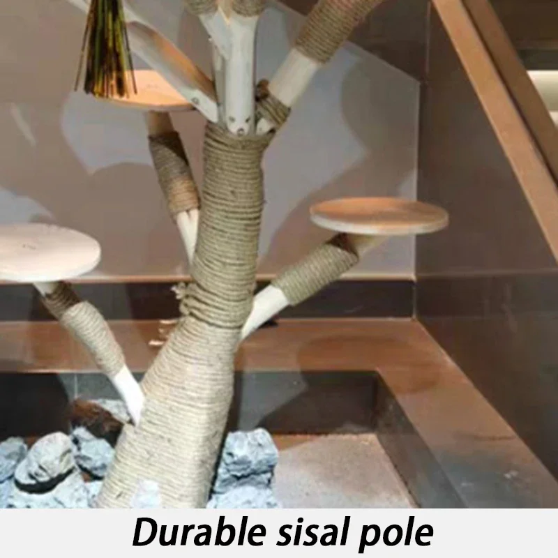 Árbol grande para gatos de 1,5 M, tronco de madera maciza, árbol para gatos, poste rascador de Sisal, casa para gatos, árboles de juguete, marco de escalada, nido, suministros para mascotas - imagen 3