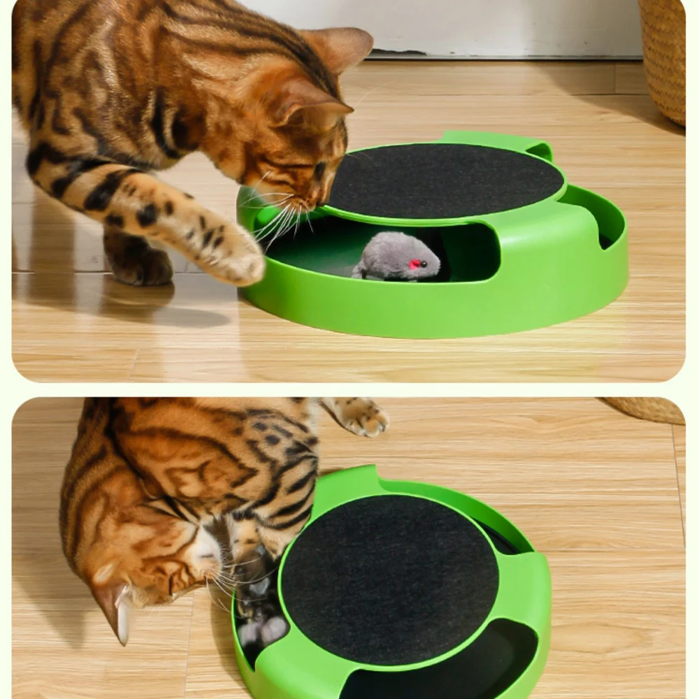 Juguetes de ratón para gatos, ratón interactivo para entrenamiento de inteligencia, divertido y giratorio, alivia la ansiedad para juegos de gatitos, juguete rascador para gatos - imagen 5
