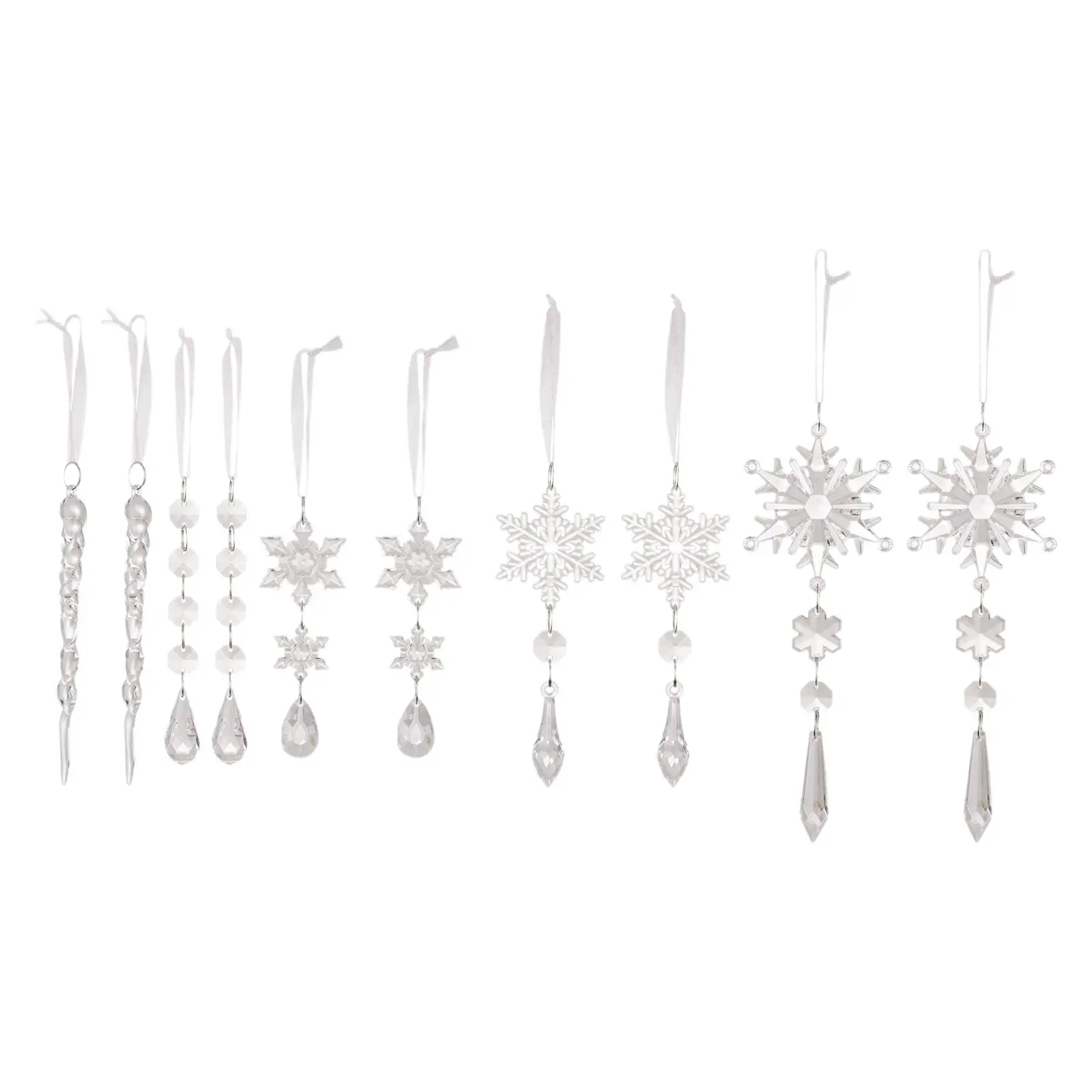 Adornos de carámbanos de nieve, decoración de árbol de Navidad, colección de decoración de temporada, adornos colgantes, colgantes de árbol de Navidad para fiesta - imagen 5