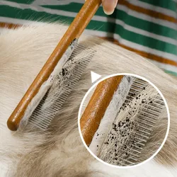 Peine quitapelusas desenredante para gatos y perros – Madera natural