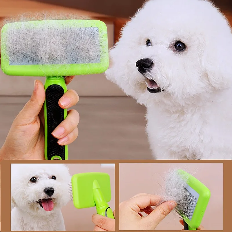 Peine para perros, removedor de pelo para mascotas, cepillo para perros, peines densos para perros, limpieza de nudos, masaje, cepillo para gatos, accesorios para el cuidado de perros y mascotas - imagen 3