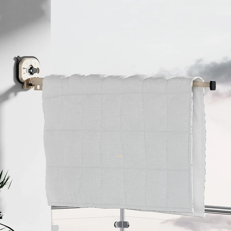 Colgador de ropa retráctil montado en la pared, estante de secado de ropa sin perforaciones, estantes de secado plegables, ahorro de espacio para baño y balcón - imagen 4