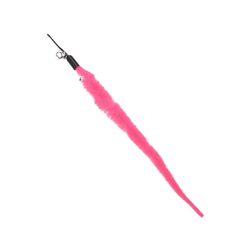 Varita de rompecabezas colorida para gatos, juguetes para perseguir, recarga de gusanos de felpa, entrenamiento interactivo, palo de juego, 5 uds. - imagen 3