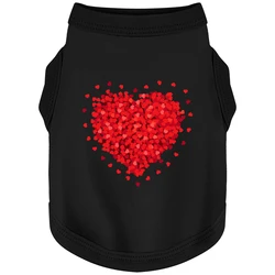 Camiseta de San Valentín para perros con corazón rojo