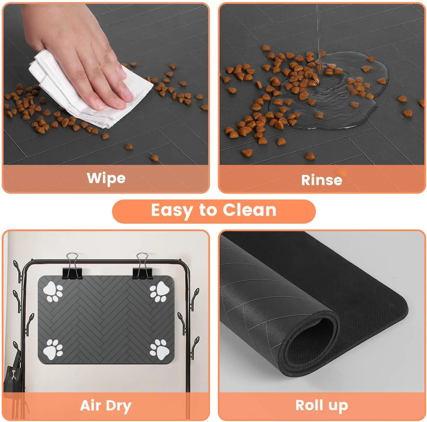 Tapete absorbente para perros y gatos impermeable de goma secado rápido