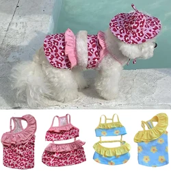 Bikini con sombrero para perros pequeños – Playa y piscina verano