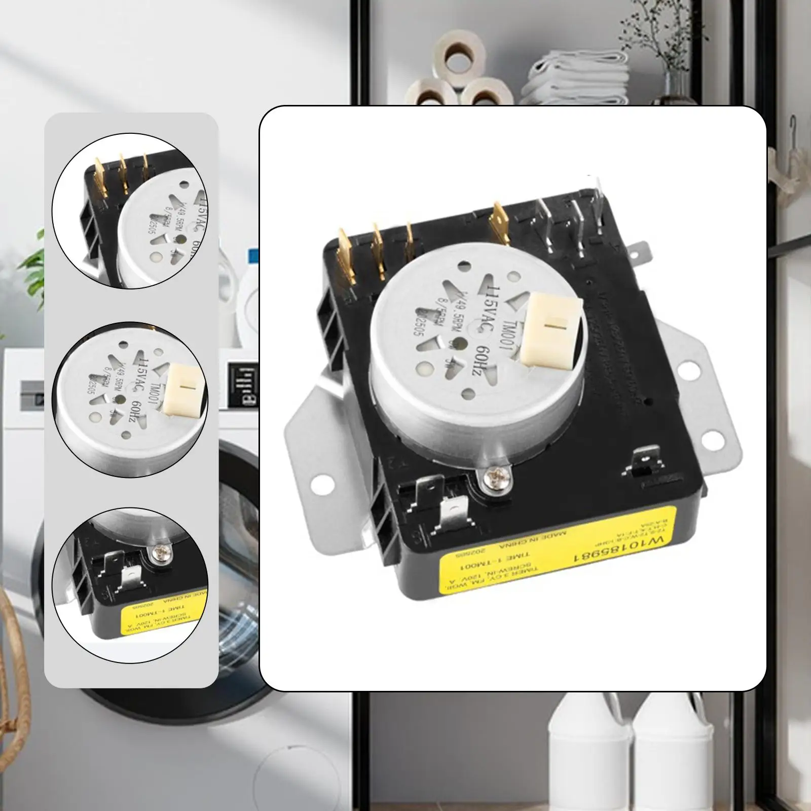 Dryer Timer Appliances Part Lightweight Spare Parts Washer Parts Replaces for W10185981 Wpw10185981 AP6016540 PS11749830