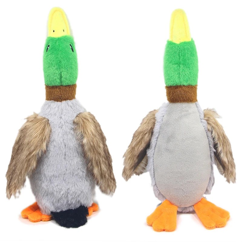 Lindo pato de peluche sonido juguetes para mascotas relleno Animal chirriante juguete para perros limpieza diente perro masticar cuerda juguetes accesorios para perros Juguetes - imagen 2