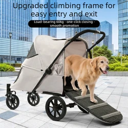 Carrito de transporte para perros medianos y grandes con rampa plegable