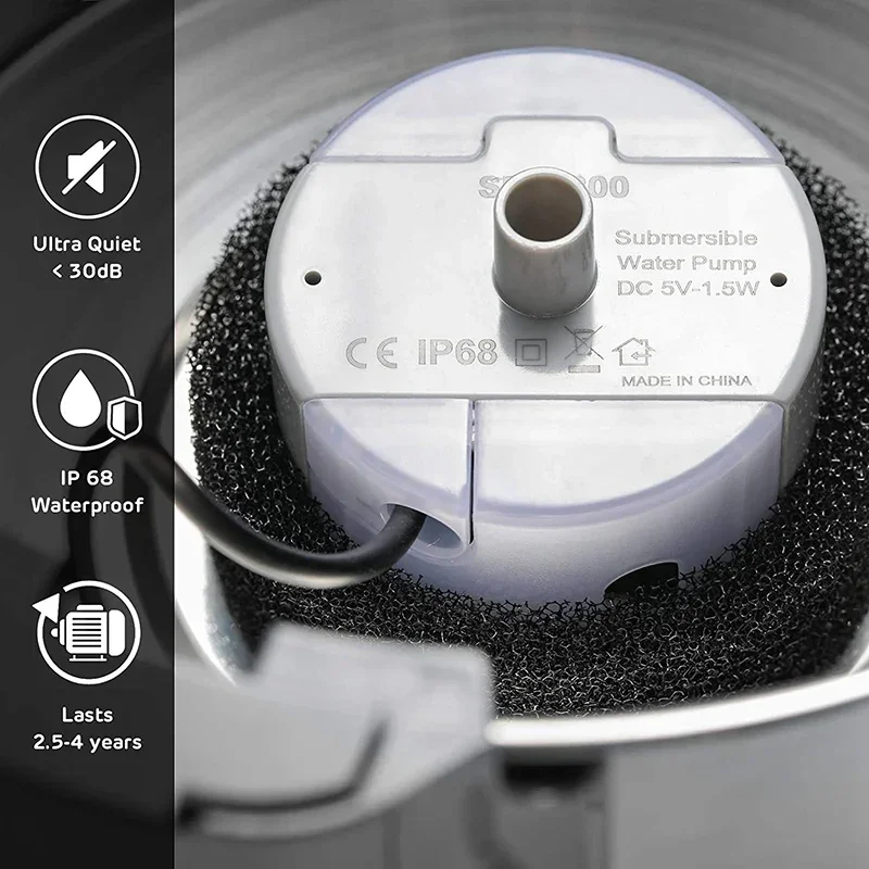 Bomba sumergible con Motor de fuente para mascotas, bebedero de agua para gatos, SMA-800, bomba de agua USB, accesorios de fuente para gatos, bomba de agua silenciosa DC 5V/1A - imagen 5
