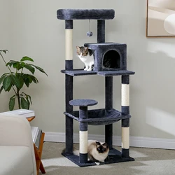 Torre rascador para gatos con hamaca y perchero