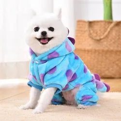 Jersey de felpa suave para perros y gatos – Diseño dinosaurio floral