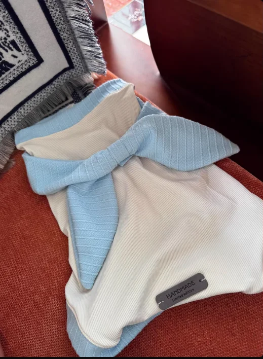 Chaleco a rayas con lazo para gatos y perros pequeños – Cómodo y elegante - imagen 4