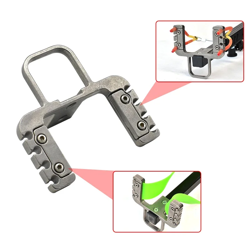 Tirachinas largo, cabeza de arco especial, cabestrillo de Metal, cabeza de arco retráctil, accesorios de tirachinas de caza, piezas de tirachinas DIY - imagen 3
