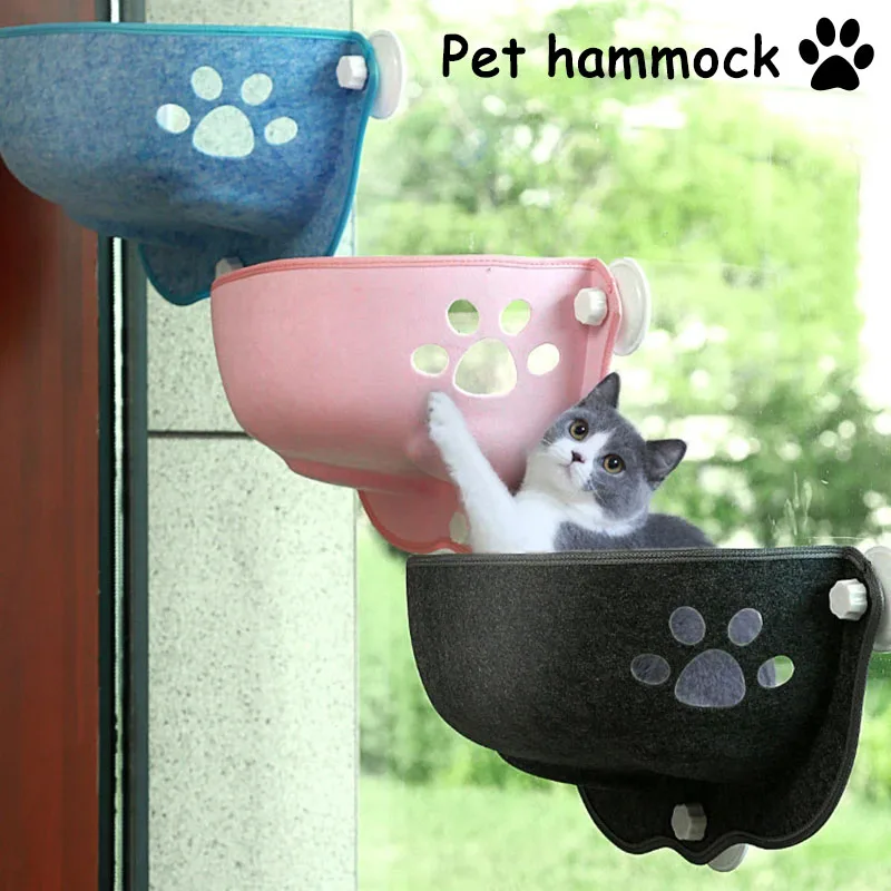 Hamaca con ventosas fuertes para gato, asiento con ventana, cama colgante para dormir, jaula cálida, estante