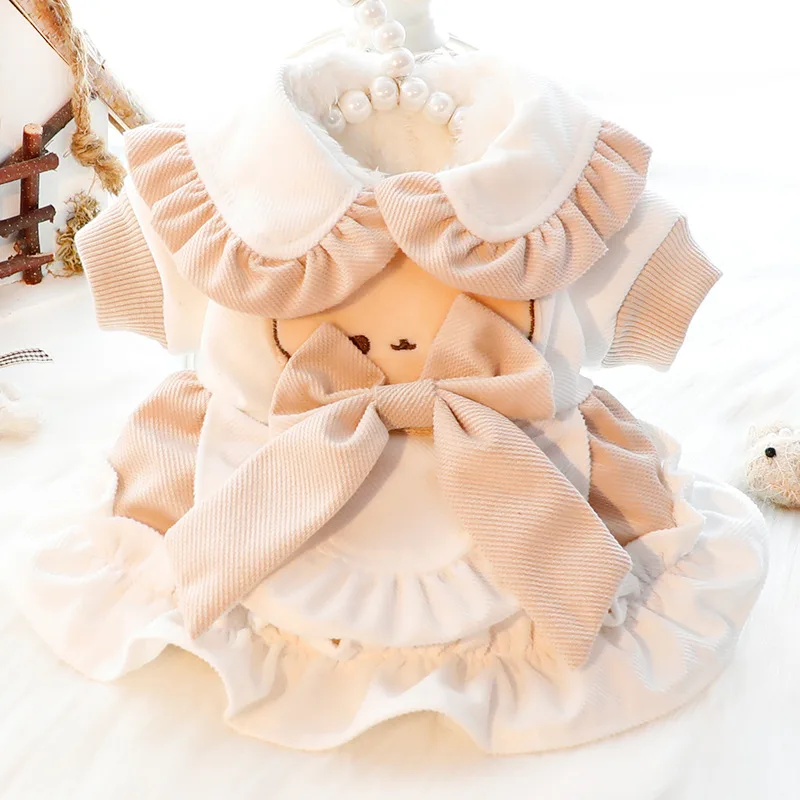 Vestido invierno grueso para perros pequeños y gatos – Princesa lazo - imagen 4