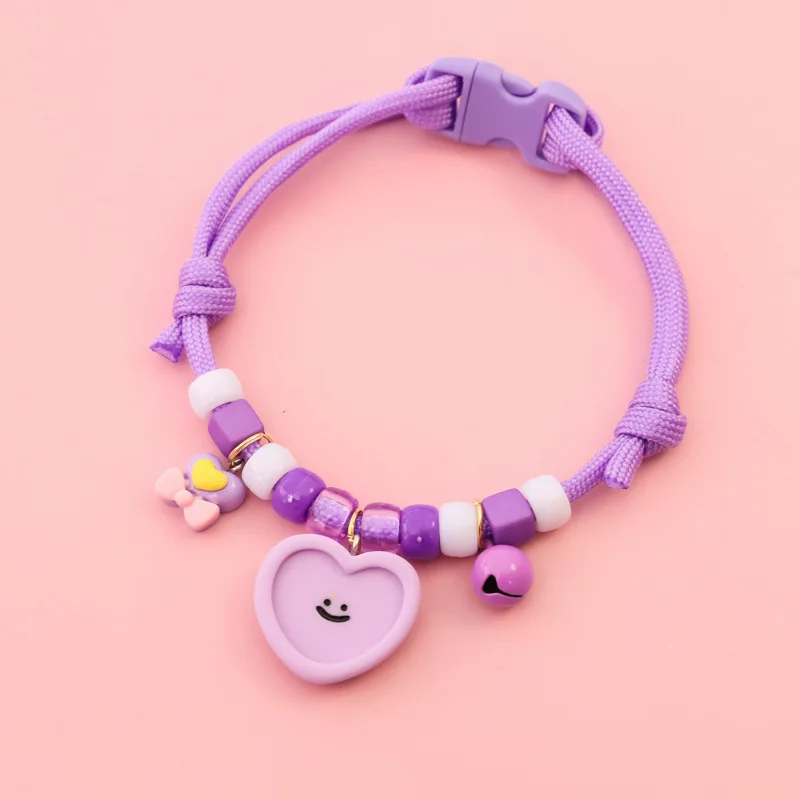 Collar de punto suave para mascotas con campana y colgantes, Collar ajustable para perros y gatos, Collar reutilizable para mascotas, suministros para mascotas - imagen 4