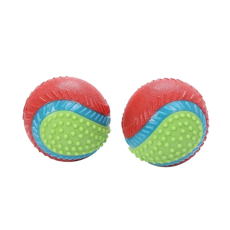 Resistente a mordeduras de pelota, cosas para perros, mascota de suministro, pelota elástica para perros, juguete de entrenamiento para perros, destruye, 8cm, goma con sabor a carne, previene - imagen 3