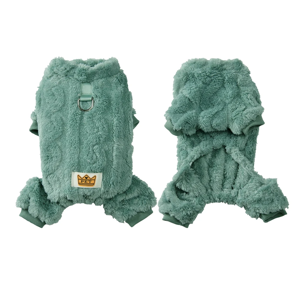 Winter Fleece Dog Jumpsuit Soft Warm Puppy Sweater Pajamas for Small Medium Dogs Chihuahua French Bulldog Overalls Pet Clothing