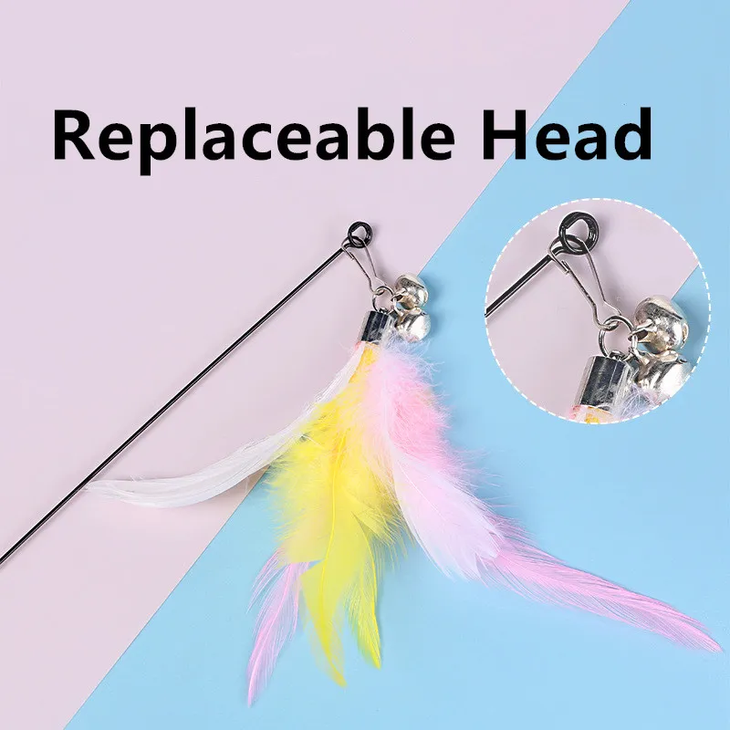 ของเล่นแมวของเล่น Interactive Sucker Feather ของเล่นสำหรับแมว Tease Sucker สแตนเลสเบ็ดตกปลาเรืองแสงแมวของเล่น Bell ผลิตภัณฑ์สัตว์เลี้ยง - imagen 4
