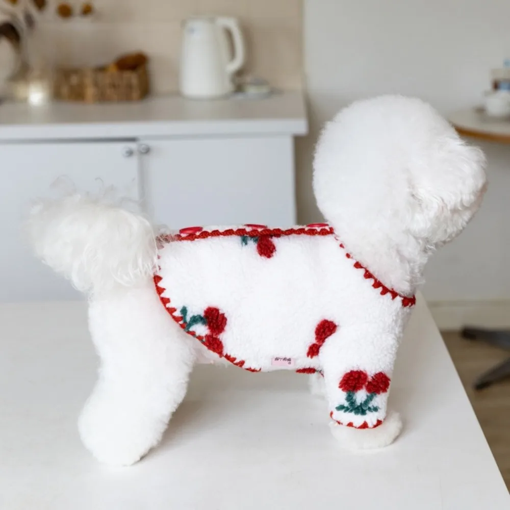 Abrigo de lana cereza para perros y gatos pequeños – Chal suave - imagen 3