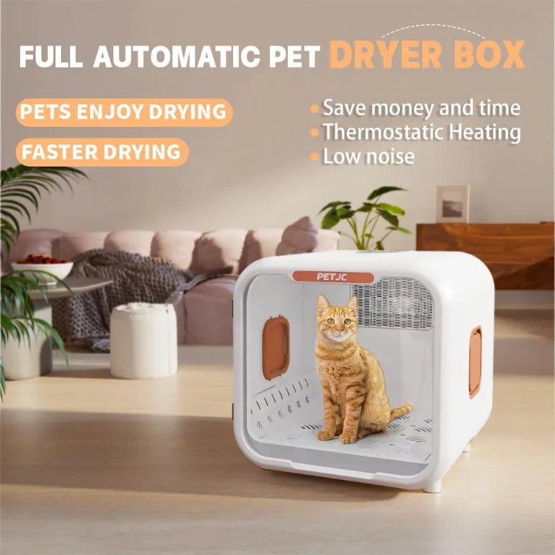 Caja secadora automática para mascotas para perros pequeños y gatos, secadora de pelo ultrasilencioso para perros, capacidad de 71L con control inteligente de temperatura y secado 360 - imagen 4