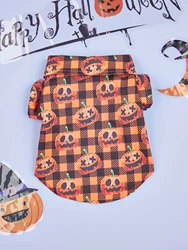 Pijama de Halloween para perros pequeños y gatos, tela suave