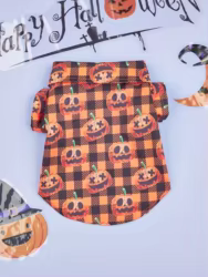 Pijama de Halloween para perros pequeños y gatos, tela suave