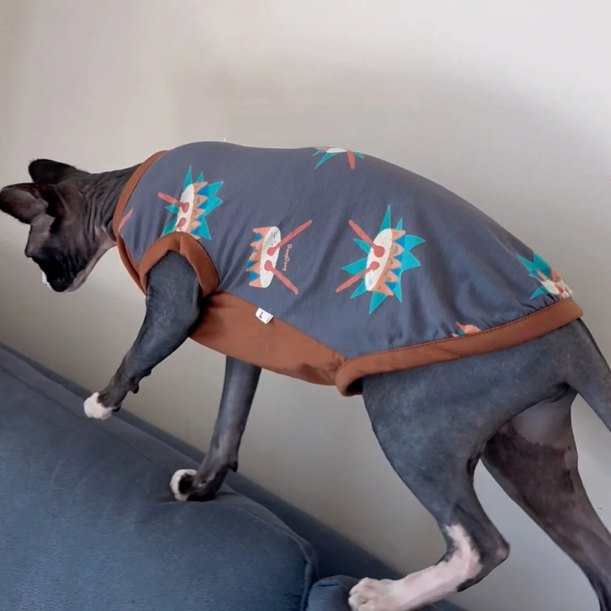 Chaleco de algodón para gatos Sphynx y Devon Rex – Ropa de verano - imagen 2