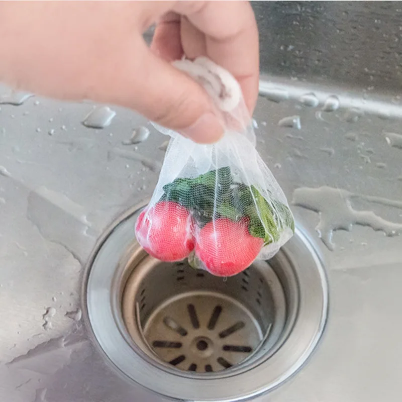 Bolsa de malla para colador de fregadero de cocina, 30/100 piezas, desechable, filtro de red para recoger residuos de alimentos, basura sobrante - imagen 4