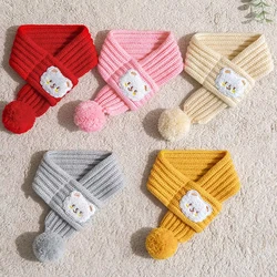 1 Uds. Bufanda tejida para perro, bufandas de punto cálidas para invierno con decoración de cuello de bola, accesorios para perros, pañuelo tejido, bufanda para cuello