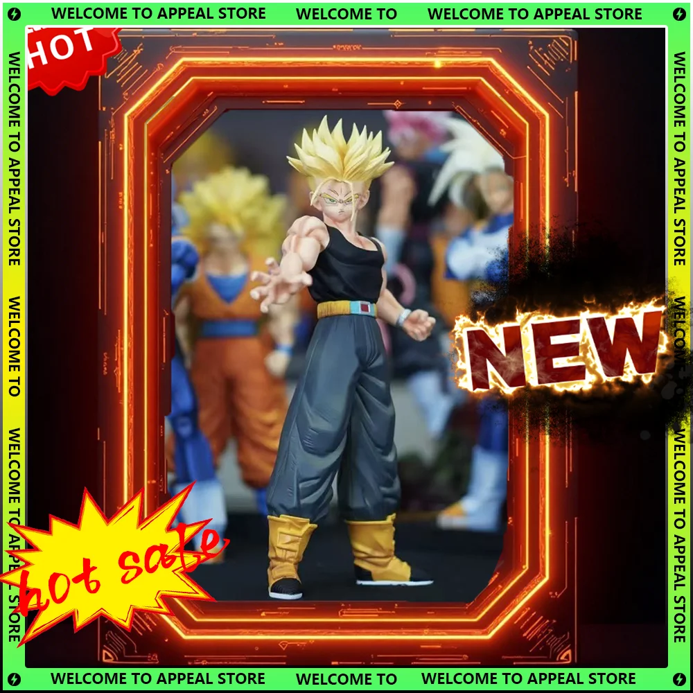 Figura de Dragon Ball Z de 29cm, troncos de Anime, estatuilla de alcance, estatua de gesto, troncos SH Super Saiyan, juguetes de modelos coleccionables, regalo de cumpleaños