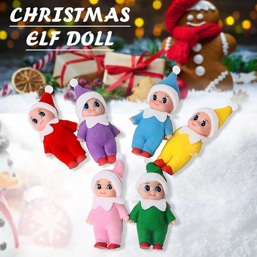 2023 Navidad bebé elfo muñeca colgantes adornos de Navidad Feliz Navidad decoración regalos Noel Feliz Año Nuevo 2024 Natal regalos para niños - imagen 2