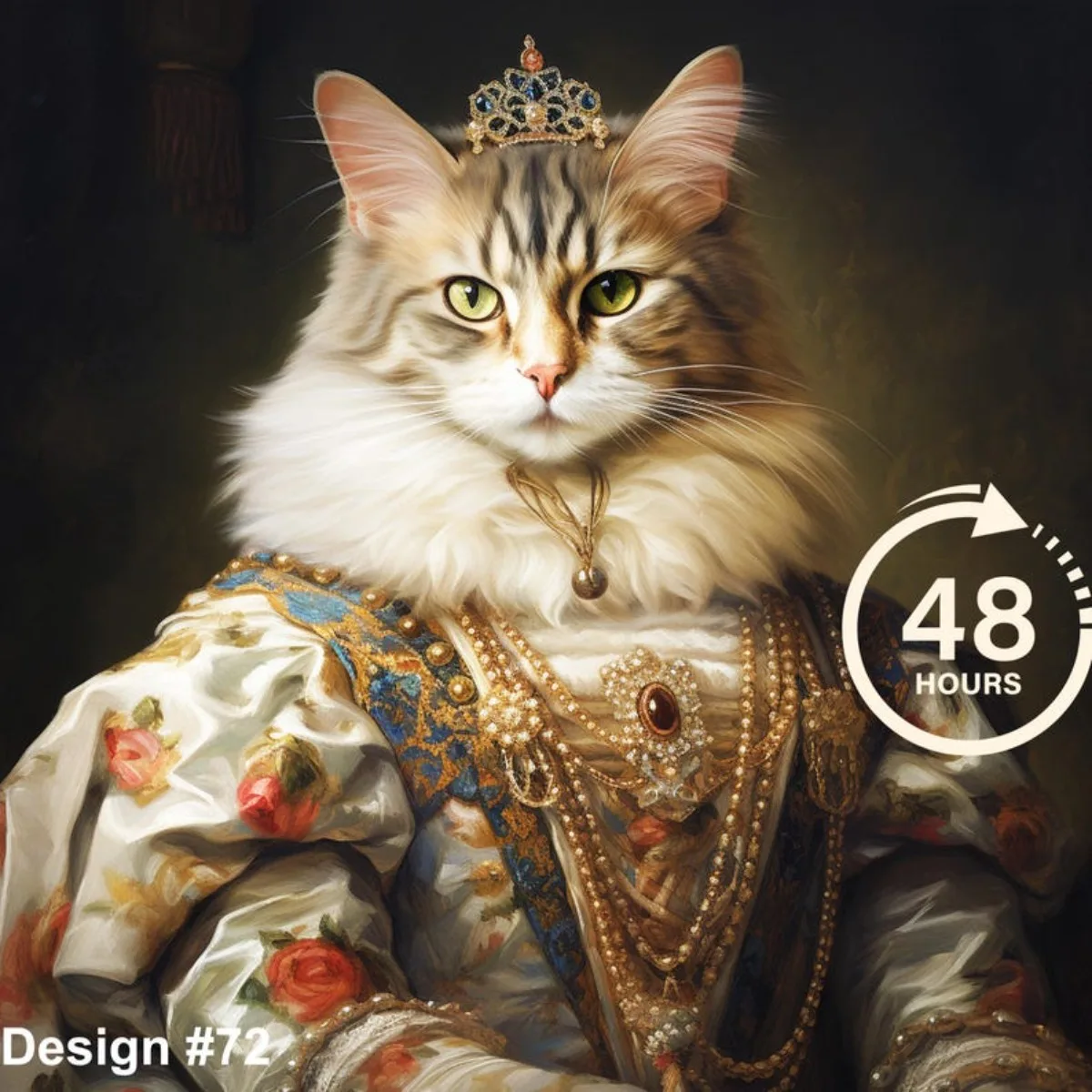 ATUBAN Retrato de mascota real personalizado, pintura de gato renacentista, regalo para amantes de las mascotas, retratos de perros reales, regalo de retrato de mascota real para gato