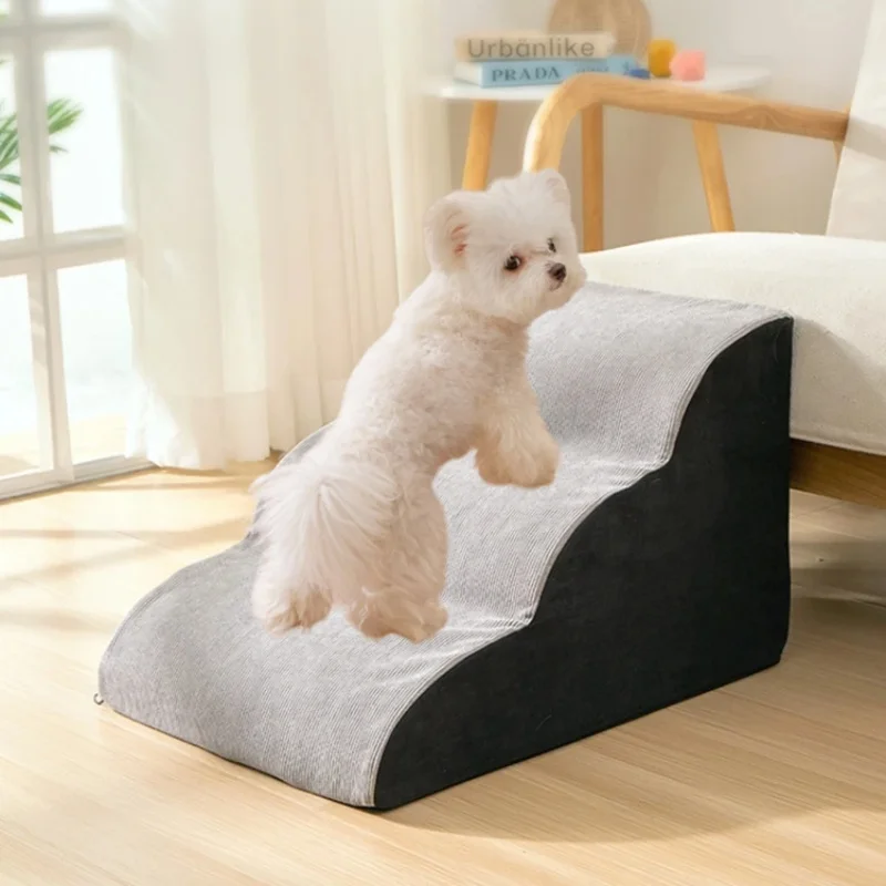 CAWAYI KENNEL Pet 2/3/4 escalones escaleras espuma viscoelástica sofá para perros escaleras para perros pequeños gato rampa escalera cama antideslizante escaleras suministros para mascotas - imagen 2