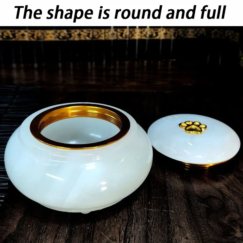 Urnas pequeñas de Jade para mascotas, cenizas conmemorativas funerarias, urna para cenizas para perros y gatos, huella de mascotas, caja para cenizas para cachorros, urna para gatos, Mini 220ML - imagen 2