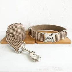 Collar ajustable con placa identificación para gatos – Marrón