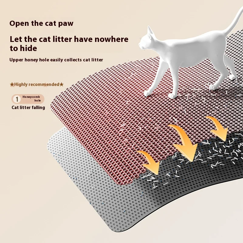 Alfombrilla recogedora de arena para gatos impermeable doble capa