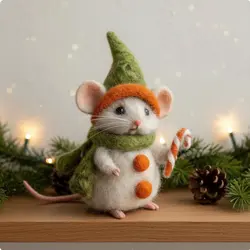 Muñeco de ratón navideño para gato – Juguete y decoración de escritorio
