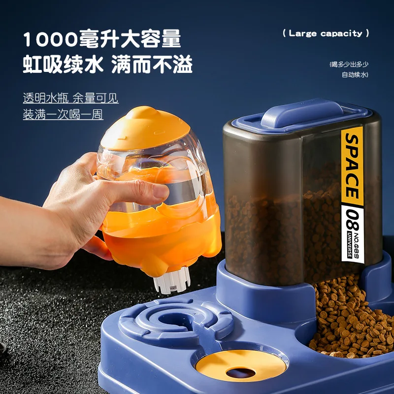 Cuenco de comida para gatos, alimentador automático, lavabo de comida para gatos, cuencos dobles, cuenco para beber, protección integrada, productos para mascotas de columna Cervical