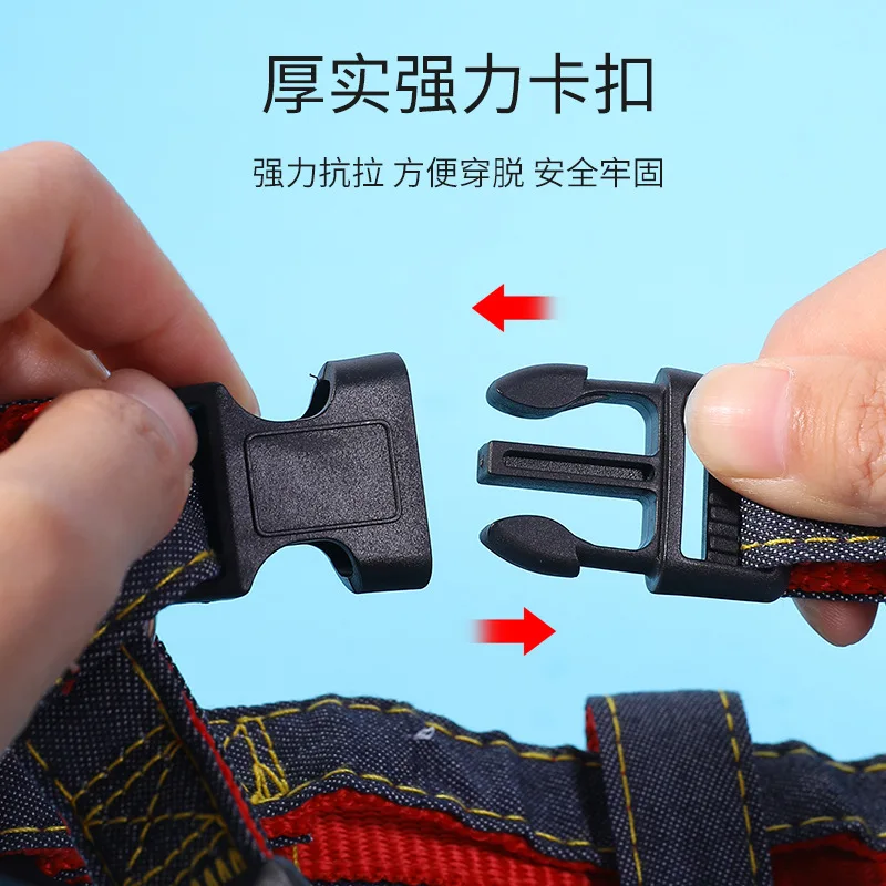 Correa para mascotas, correa para el pecho de mezclilla, conjunto de Collar con correa para perro, cadena para perro, suministros para mascotas - imagen 4