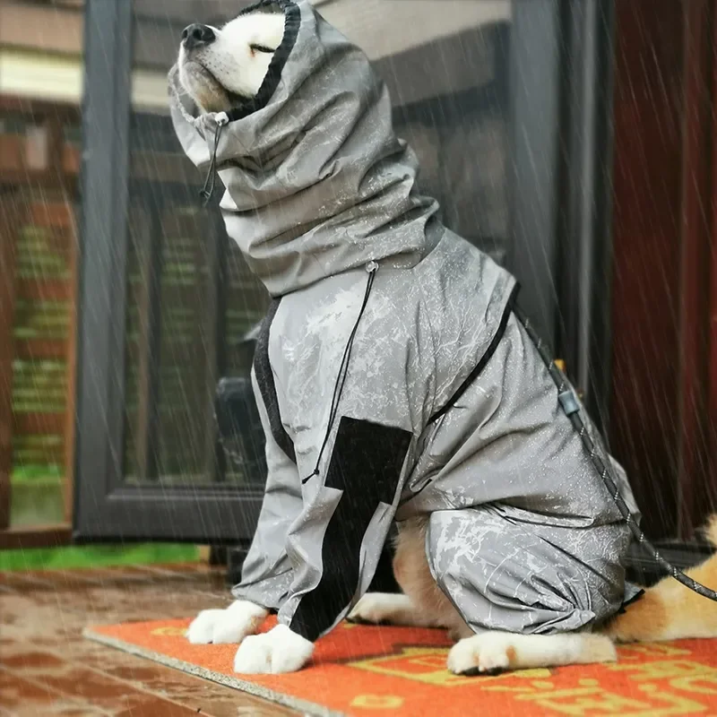 Outdoor Pet Dog Waterproof Raincoat Jumpsuit Sunscreen Reflective Jacket Big Dog Raincoat Pet Products Cat Dog Outdoor Clothes - imagen 4