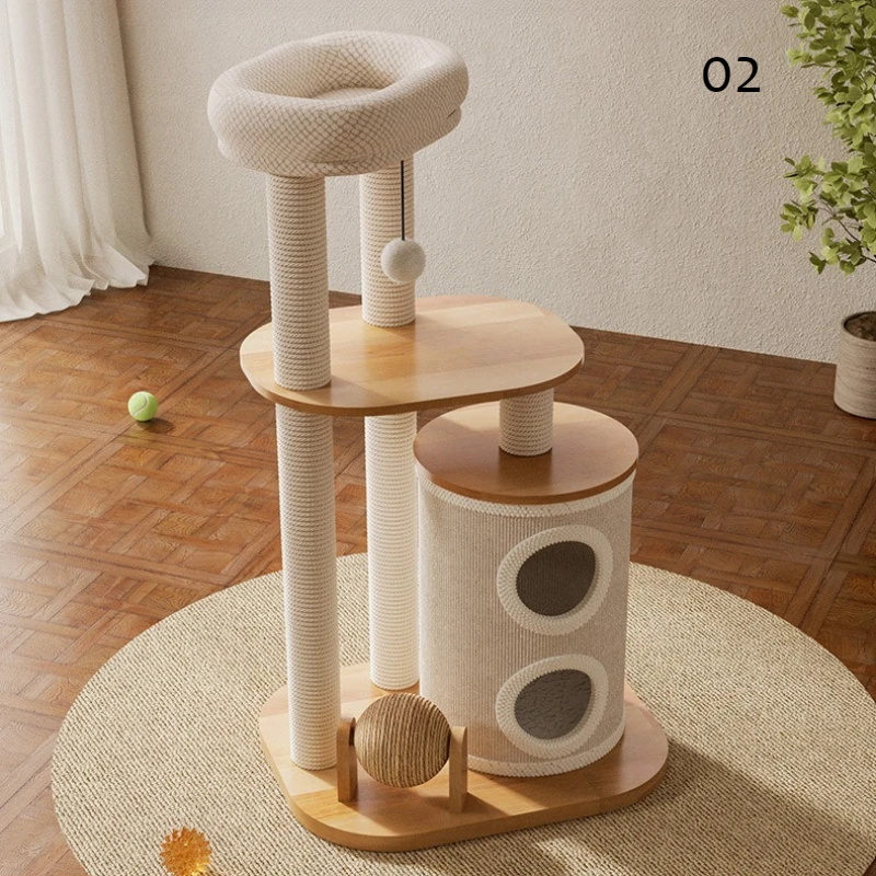 Árbol de madera maciza para gatos, cama para gatos, muebles de torre, accesorios, hierba de juguete, árboles, hamaca para gatitos, casa oculta para gatos, suministros para mascotas