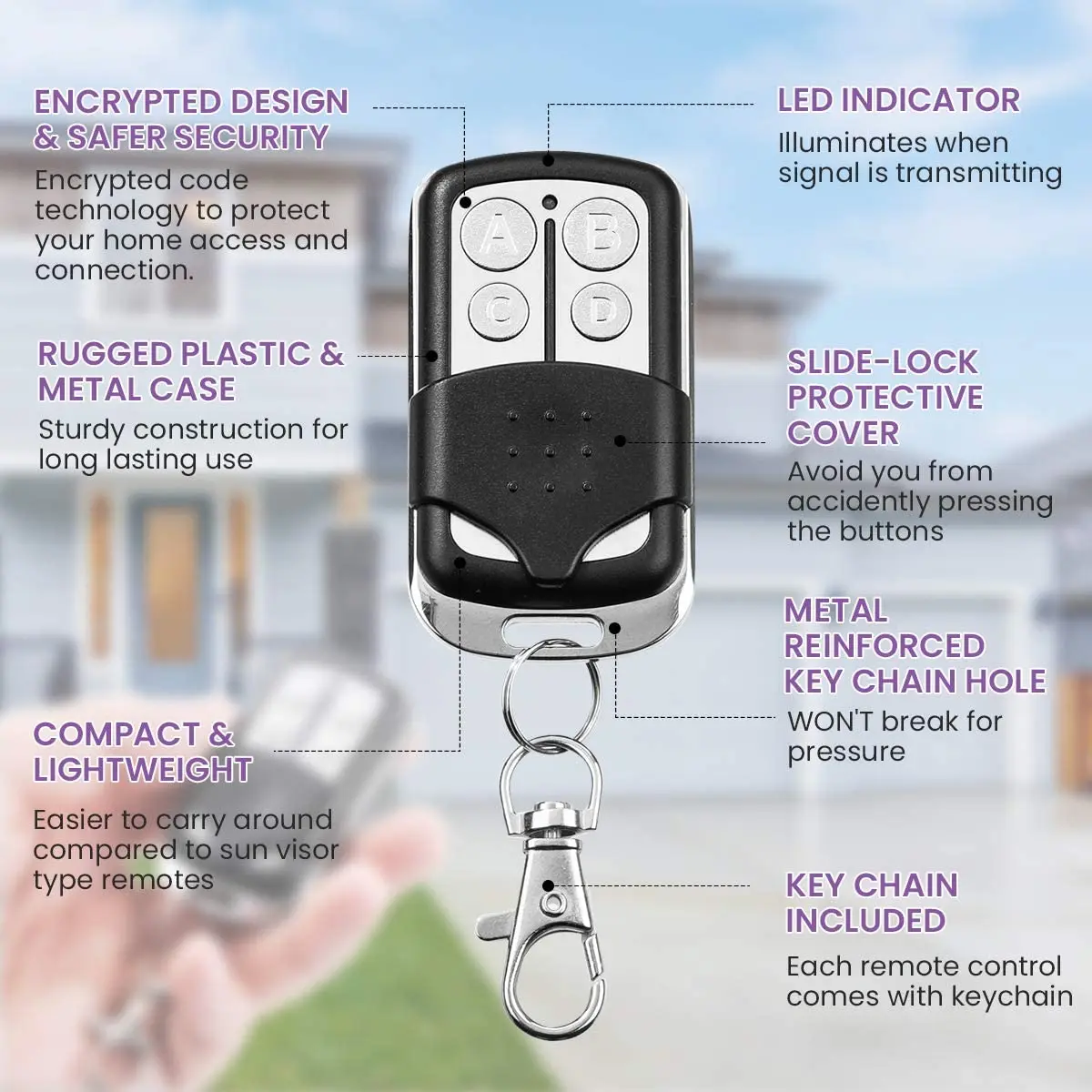 Mando remoto de garaje 315 MHz - compatible con 370LM-374LM para casa - imagen 3